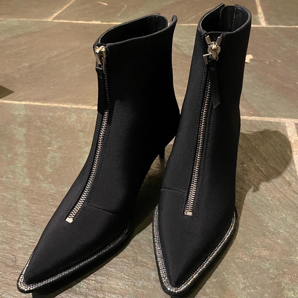 Alexander Wang Eri Low Black Nylon Diamante boots Size 35 *Never worn*!!